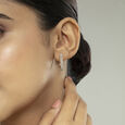 Luxe Drip Gold & Diamond Hoop Earrings,,hi-res view 2