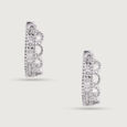 Classic Sleek Gold & Diamond Hoop Earrings,,hi-res view 3