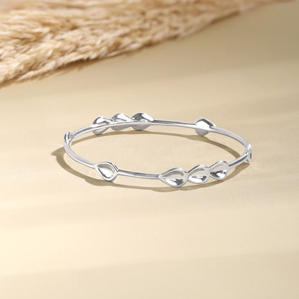 Buy Drizzle Glint Silver Bangle Online | Mia by Tanishq