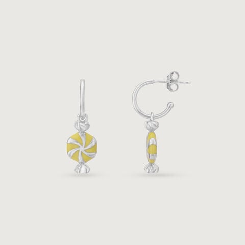 Sunny Spin Silver Drop Earrings
