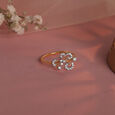 Cascading Curves Gold & Diamond Finger Ring,,hi-res view 1