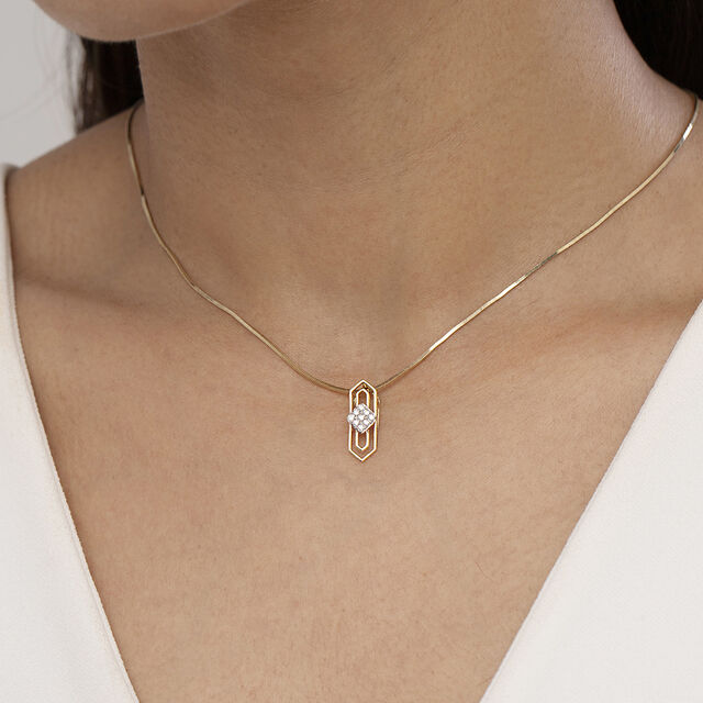 Prism Shield Gold & Diamond Pendant,,hi-res image number null