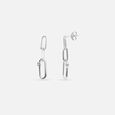 Linked Elegance Silver Drop Earrings,,hi-res view 4