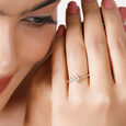 14Kt Yellow Gold Triple Swirl Diamond Finger Ring,,hi-res view 2