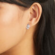 Floral Swirl Silver Stud Earrings,,hi-res view 2