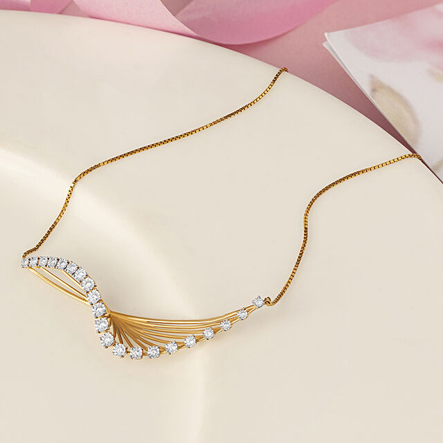 Cascading Sparkle Gold & Diamond Necklace,,hi-res image number null