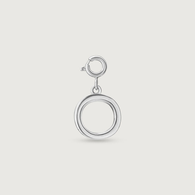 Minimal Initial O Silver Charm,,hi-res image number null