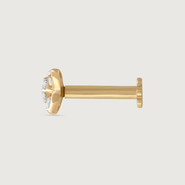 Twinkling Star Gold and Diamond Nose Pin,,hi-res image number null