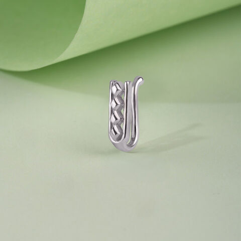 Playful Lattice Silver Nose Pin