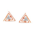 14KT Rose Gold Triangle Fiesta Diamond Stud Earring,,hi-res view 3