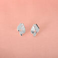 Frosted Petal Silver Studs Earrings,,hi-res view 1