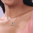 Classic Circle Silver Necklace,,hi-res view 2
