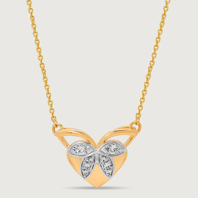 Ballet of Heart 14KT Gold Chain & Diamond Pendant with chain,,hi-res image number null