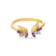 14KT Yellow Gold Floral Finger Ring,,hi-res view 2