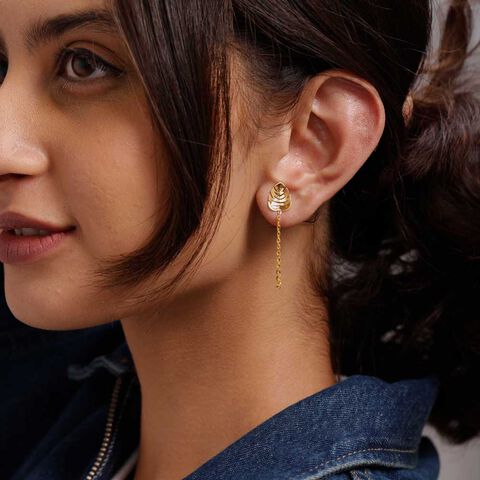 Playful Drip Gold Drop Earrings