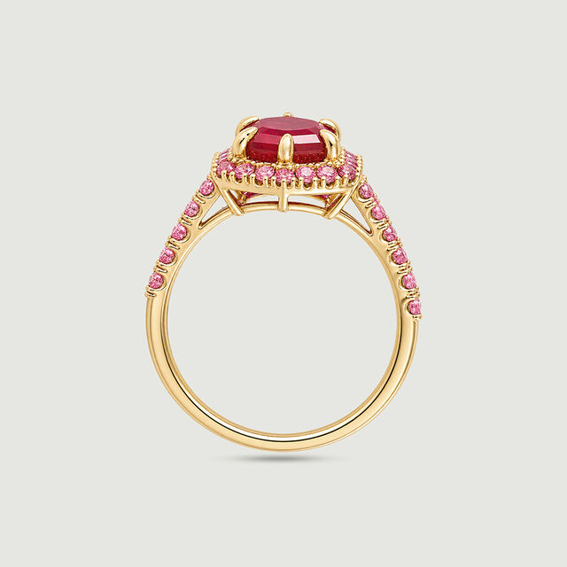 Radiant Red Tourmaline Gold Ring,,hi-res image number null