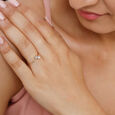 14KT Yellow Gold Azure Blue Topaz And Diamond Finger Ring,,hi-res view 1