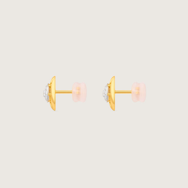 Regal Sculptural Diamond Platinum Gold Stud Earrings,,hi-res image number null