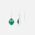 Verdant Glow Silver Hoop Earrings,,hi-res view 4