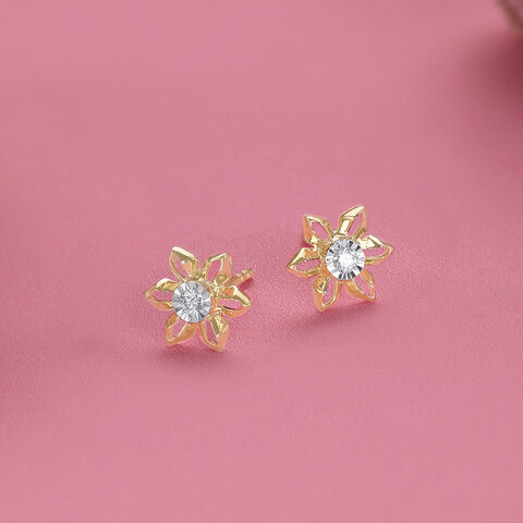 Whimsy Daisy Diamond Stud Earrings