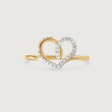 Heartfelt Sparkle 14KT Gold & Diamond Ring
