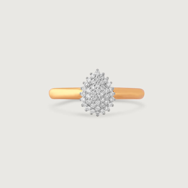 Teardrop Sparkle Gold & Diamond Finger Ring,,hi-res image number null