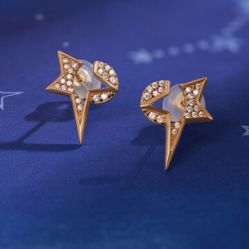 14KT Sparkly Shooting Star Stud earrings