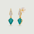 Bold Faceted Green Onyx Drop Earrings,,hi-res view 2