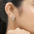 18KT White Gold Drop Earrings,,hi-res view 3