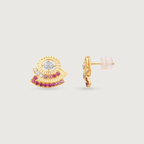 Radiant Horizon Sapphires & Diamond Stud Earrings