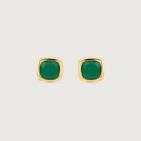 Lustrous Verdant Onyx Earrings