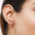 14KT White Rose Trinity Of Luck Stud Diamond Earrings,,hi-res view 3