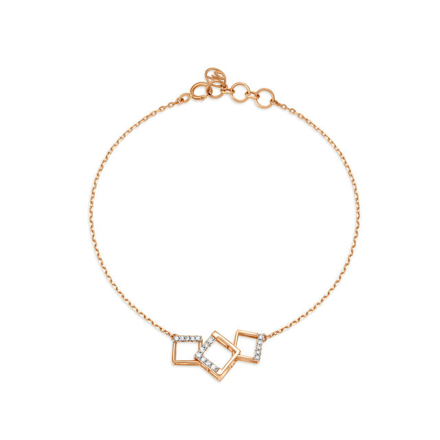 14KT Rose Gold Diamond Bracelet,,hi-res image number null