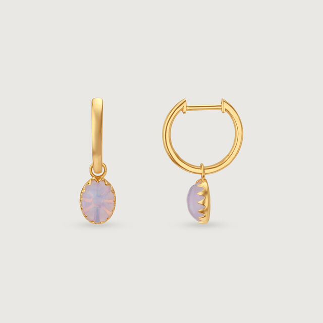 Sun Glow Opal Gold Hoop Earrings,,hi-res image number null
