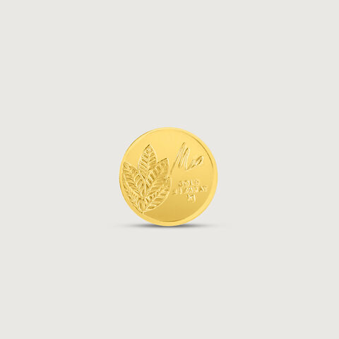 1 gm 24 Karat Mango Leaf Gold Coin (9999 Purity)