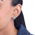 Bold Starburst Silver Stud Earrings,,hi-res view 2