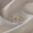 Golden Surf 14 Kt Gold & Diamond Stud Earrings,,hi-res view 1