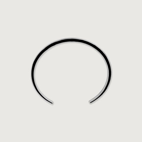 Edgy Noir Silver Bangle