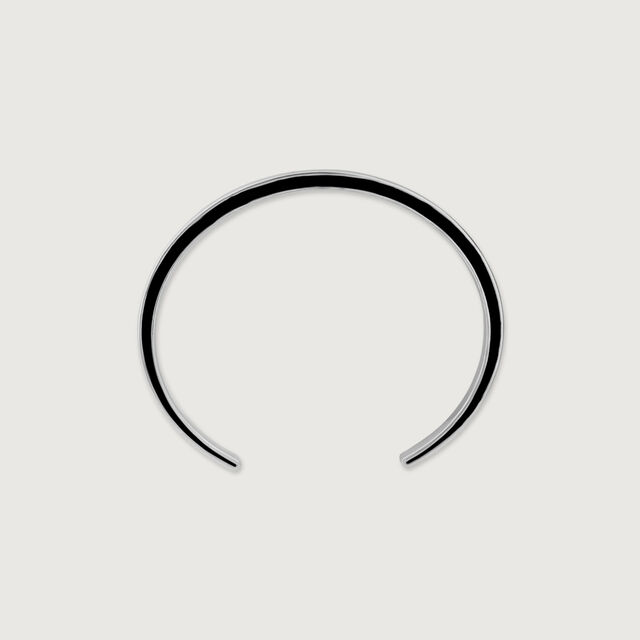 Edgy Noir Silver Bangle,,hi-res image number null