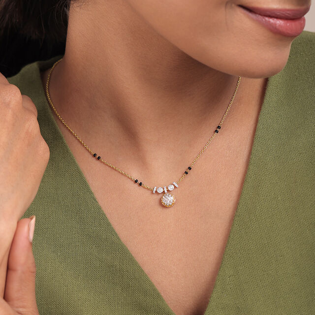 Timeless Treasures 14 Kt Gold and Diamond Mangalsutra,,hi-res image number null