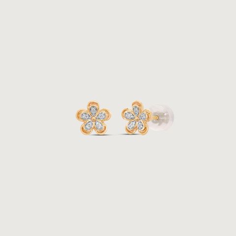 Petal Glow Diamond Stud Earrings