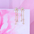 Starlit Cascade Gold & Diamond Drop Earrings,,hi-res view 1