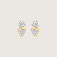 Architectural Poised Diamond Platinum Gold Stud Earrings,,hi-res view 3