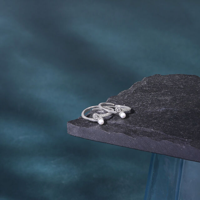 Dainty Duo Silver Toe Ring,,hi-res image number null