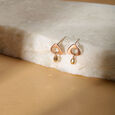 14KT Yellow & Rose Gold Sparkle Glam Stud Earrings,,hi-res view 1