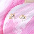 Lotus Petal Diamond Stud Earrings,,hi-res view 1