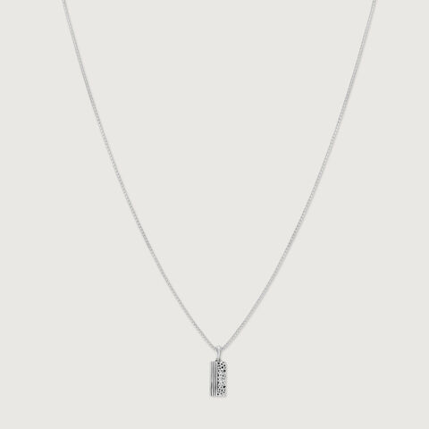 Dual Texture Silver Necklace