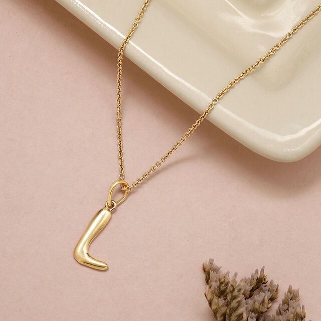 Letter Perfect 'L' Gold Pendant,,hi-res image number null