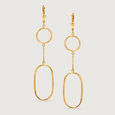 Geometric Cascade 18KT Gold Hoop Earrings,,hi-res view 3