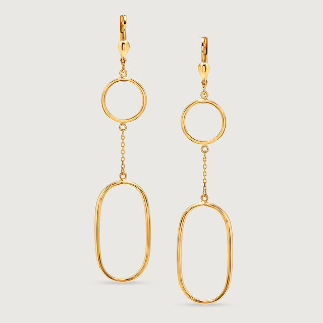 Geometric Cascade 18KT Gold Hoop Earrings,,hi-res image number null